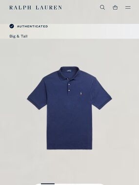 Ralph Lauren Navy Short-Sleeve Polo with Embroidered Pony 4XB